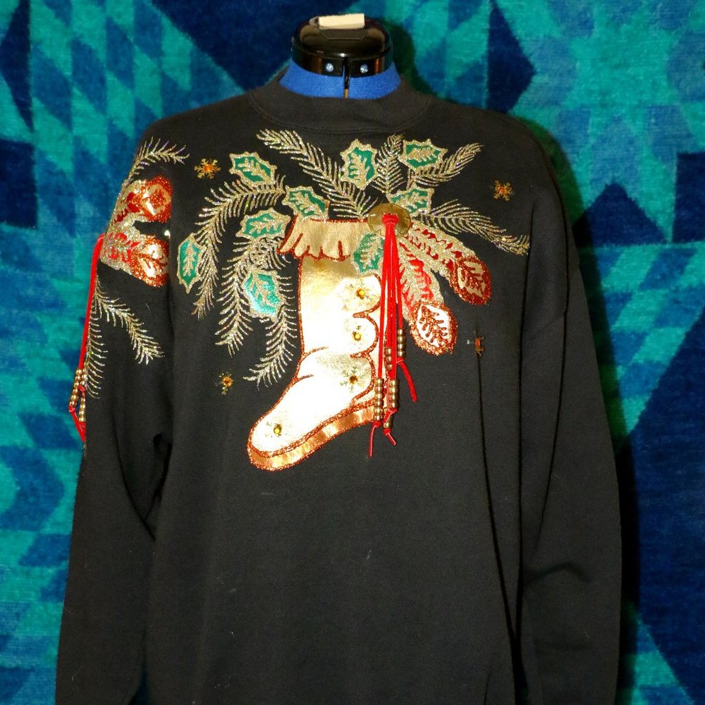 Handmade Southwest Themed Holiday Sweatshirt- Women's Unisex XL GORGEOUS!
